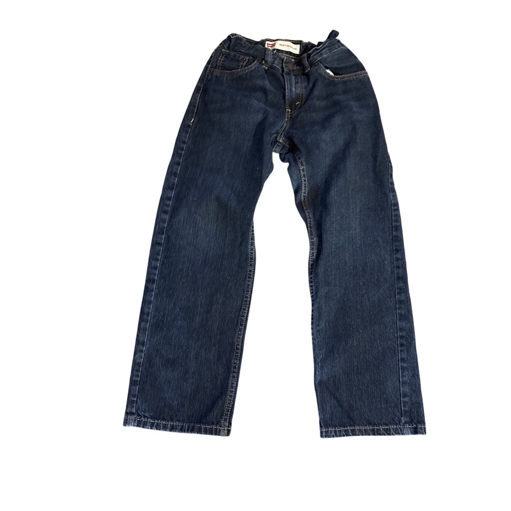 Levi's 505 Regular Jeans Kids Size 10 Dark Wash Blue Excellent Straight Leg